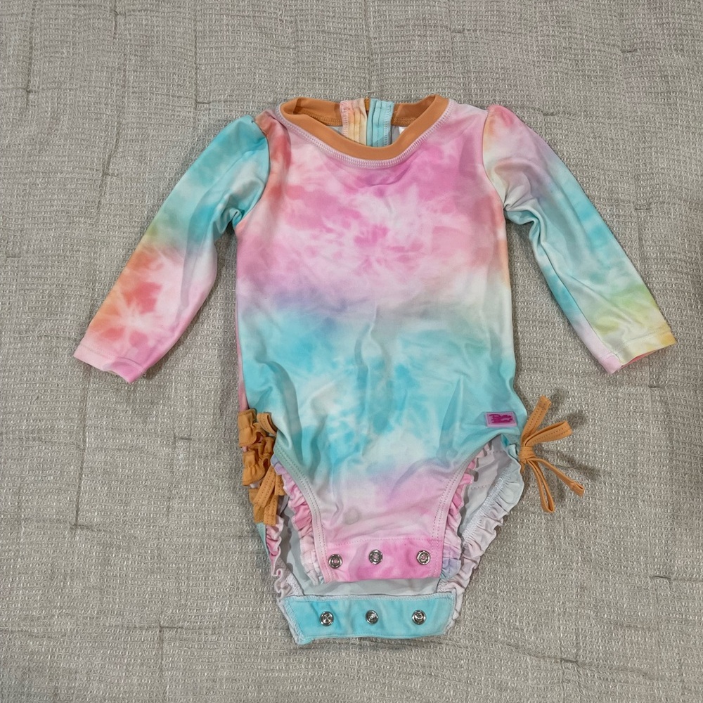 Ruffle Butts Pastel Tie-Dye Kids One Piece swimsuit